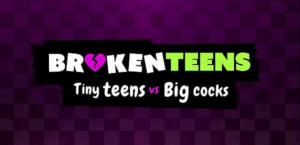 BrokenTeens - Blonde Hottie Handles Two Big Cocks And A Dildo